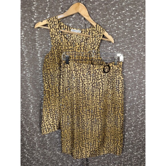 Vintage Pendleton Silk Skirt Tank Top SET Gold/Brown Woman's Size XS/4 - Picture 1 of 13